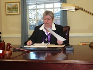 Bonnie at her desk in Annapolis     